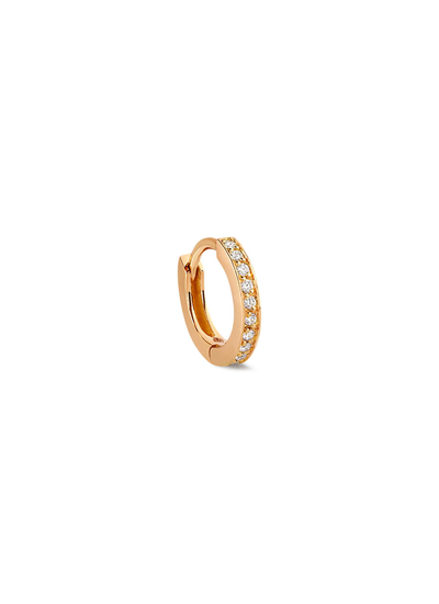 Shop Repossi Berbère' Diamond Rose Gold Single Hoop Earring