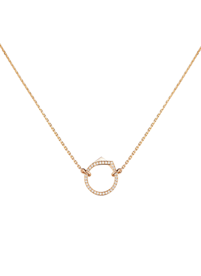Shop Repossi Antifer' Diamond 18k Rose Gold Necklace