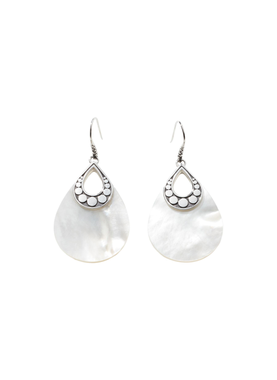 Shop John Hardy ‘dot' Sterling Silver Mother Of Pearl Teardrop Earrings