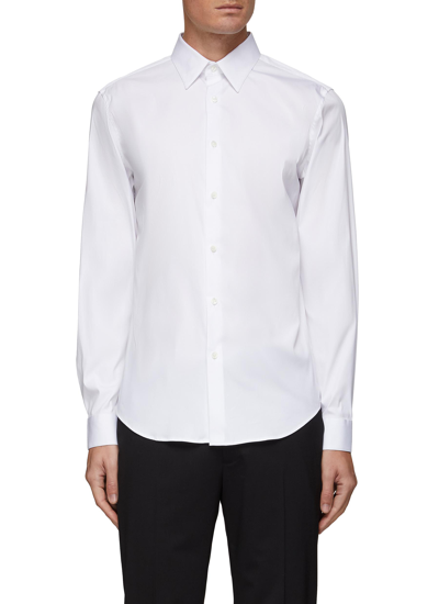 Shop Theory ‘sylvain Wealth' Stretch Poplin Shirt In White