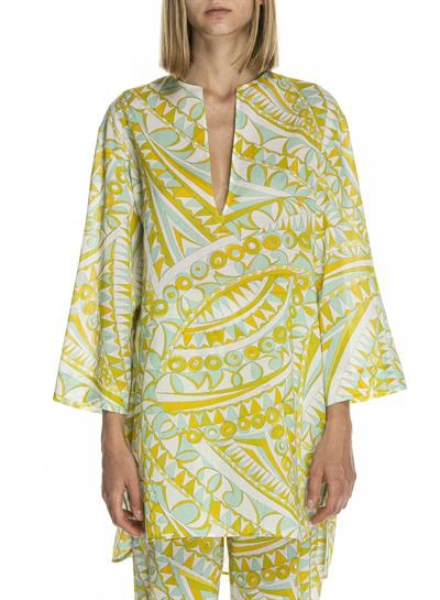 Shop Emilio Pucci Shirts In Arancio Verde