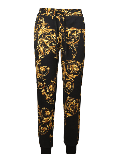 Shop Versace Jeans Couture Baroque Print Jogger Trousers In Black