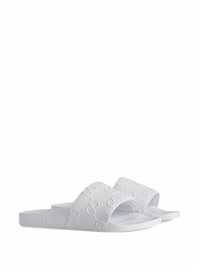 Shop Gucci Gg Supreme Slides In White