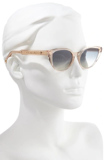 Shop Chloé Willow 55mm Cat Eye Sunglasses In Peach/ Blue