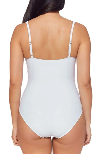 Shop Bleu By Rod Beattie Kore Shirred Underwire One-piece Swimsuit In White