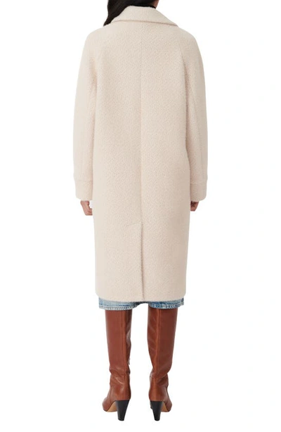 Shop Maje Double Breasted Long Coat In Nude