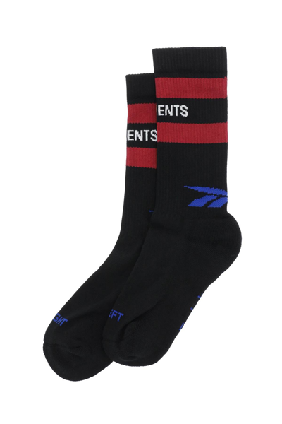 Shop Vetements Logo Sports Socks In Black,red,blue