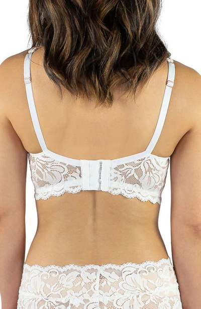 Shop Everviolet Vela Pocketed Wireless Bra In White/blush