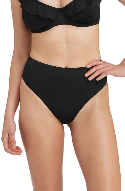 Shop Sea Level Retro High Waist Bikini Bottoms In Black