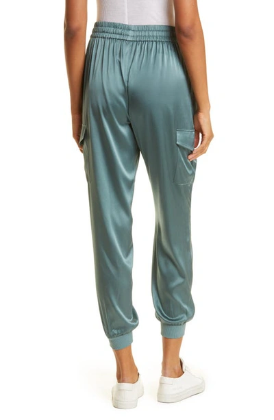 Shop Cami Nyc Elsie Stretch Silk Joggers In Teal