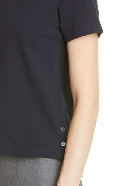 Shop Thom Browne Tricolor Stripe Cotton Piqué T-shirt In Navy