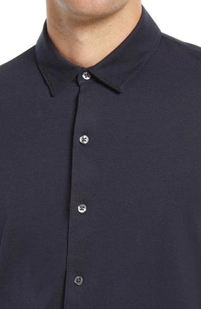 Shop Vince Pima Cotton Button Up Shirt In Coastal