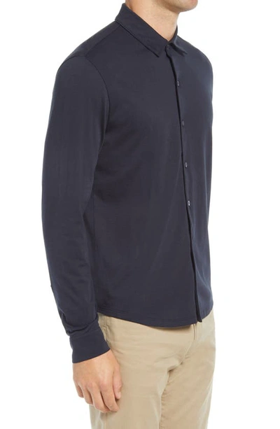 Shop Vince Pima Cotton Button Up Shirt In Coastal