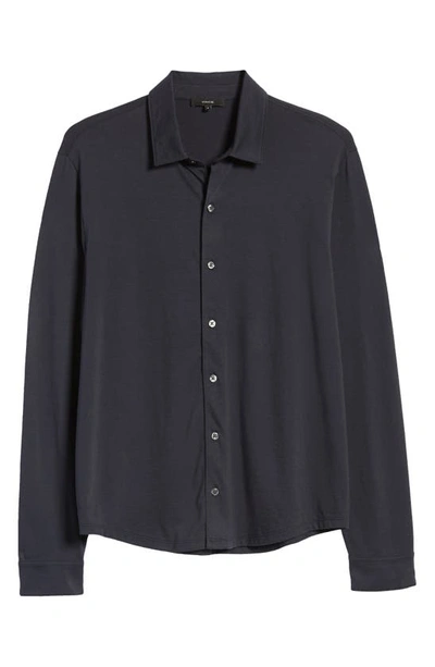 Shop Vince Pima Cotton Button Up Shirt In Coastal