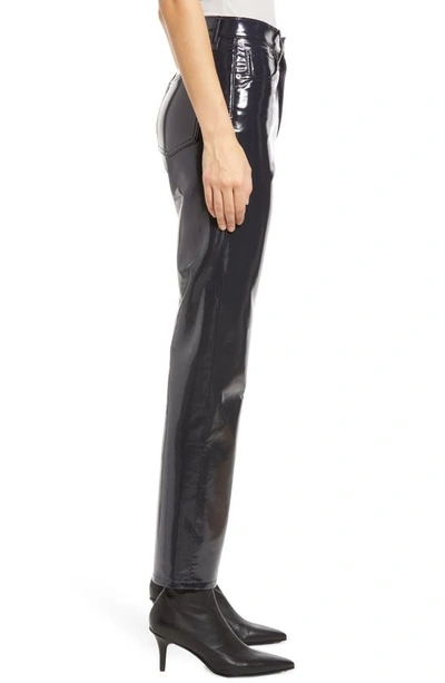 Shop Agolde '90s Pinch Waist Patent Recycled Leather Blend Jeans In Shadow Patent