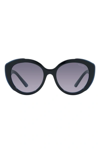 Shop Prada 56mm Cat Eye Sunglasses In Blue/ Light Violet Gr Blue