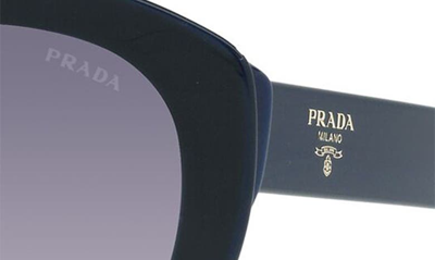 Shop Prada 56mm Cat Eye Sunglasses In Blue/ Light Violet Gr Blue