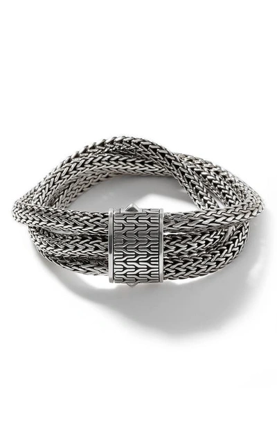 Shop John Hardy Tiga Layered Rope Bracelet In Silver