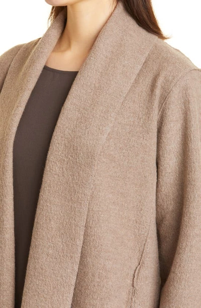 Shop Eileen Fisher High Collar Wool Jacket In Barly