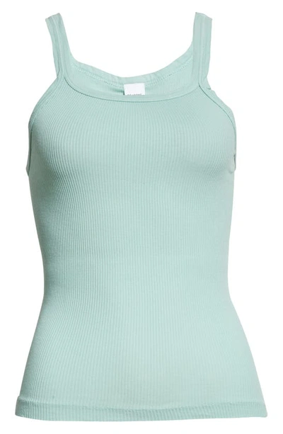 Shop Re/done Ribbed Tank Top In Spearmint