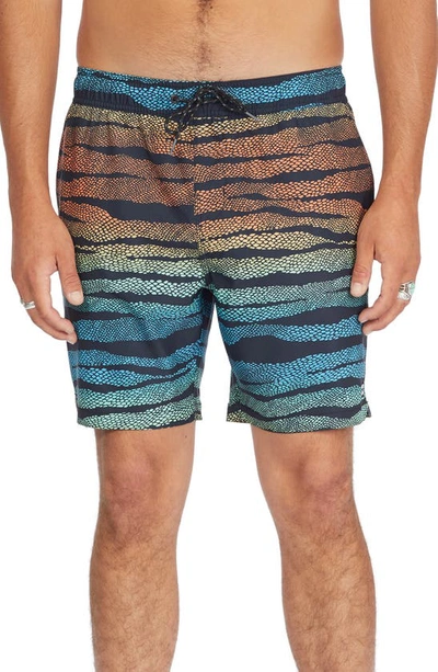 Shop Billabong Sundays Layback Swim Trunks In Black Multi