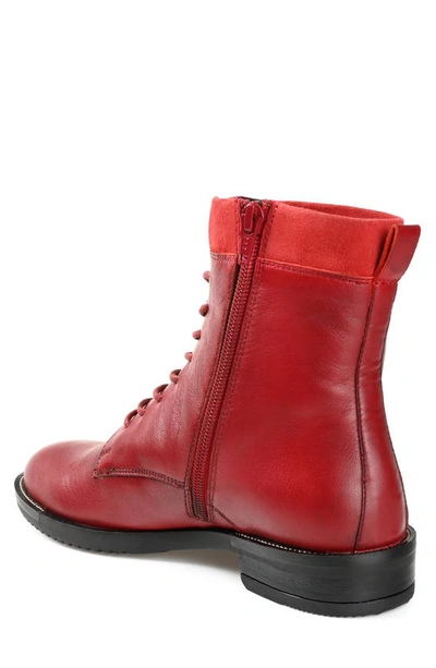 Shop Journee Signature Natara Lace-up Bootie In Red