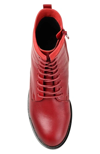 Shop Journee Signature Natara Lace-up Bootie In Red