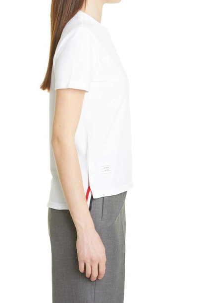 Shop Thom Browne Tricolor Stripe Cotton Piqué T-shirt In White