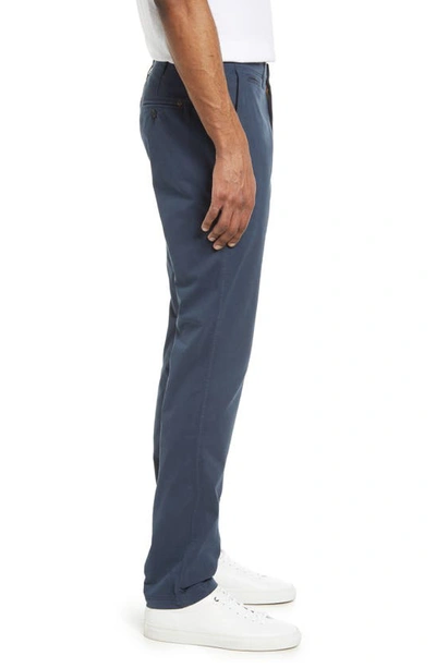 Billy Reid Stretch Cotton Straight Leg Chinos In Carbon Blue