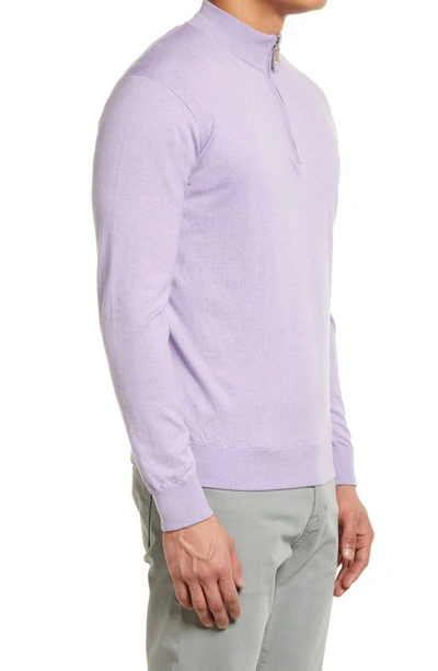 Shop Peter Millar Crest Quarter Zip Pullover In Violet Sky
