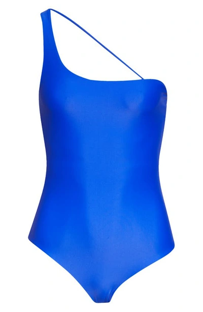 Shop Jade Swim Apex One-shoulder One-piece Swimsuit In Lapis