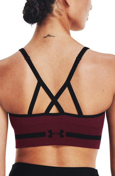 Shop Under Armour Seamless Low Longline Sports Bra In League Red