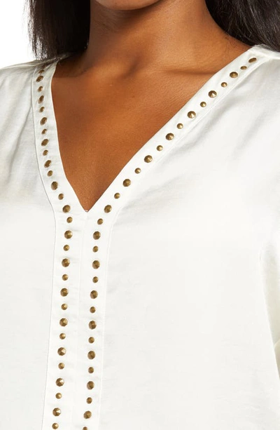 Shop Vince Camuto Studded Blouse In New Ivory
