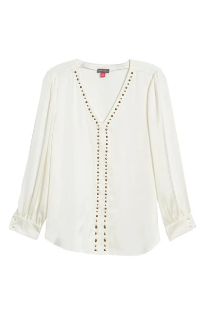 Shop Vince Camuto Studded Blouse In New Ivory