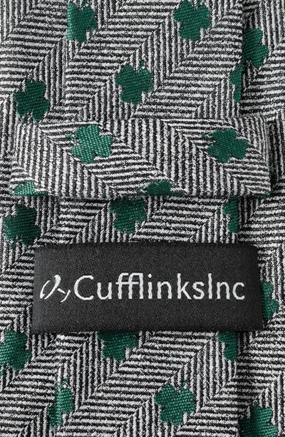 Shop Cufflinks, Inc Herringbone Shamrock Linen Tie In Gray