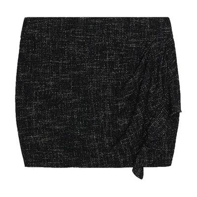 Shop Iro Yoni Tweed And Lurex Skirt In Black Silver