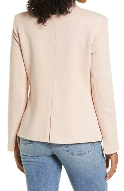 Gibsonlook Inverted Notch Collar Cotton Blend Blazer In Pink Smoke