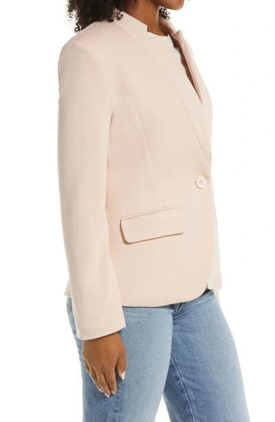 Gibsonlook Inverted Notch Collar Cotton Blend Blazer In Pink Smoke