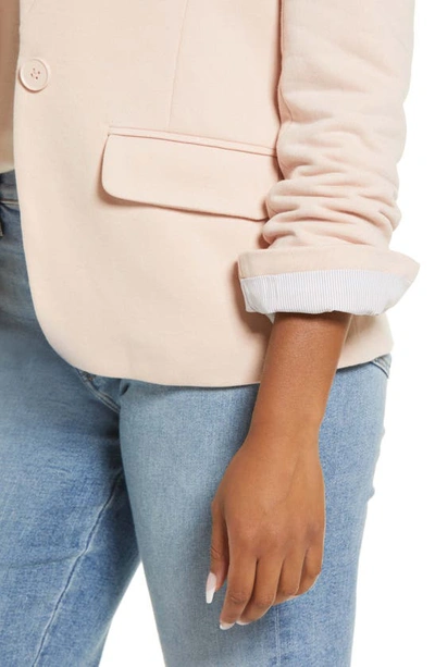 Gibsonlook Inverted Notch Collar Cotton Blend Blazer In Pink Smoke