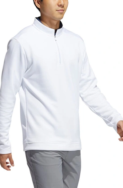 Shop Adidas Golf Half Zip Pullover In White