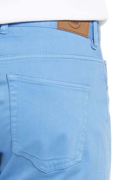 Shop Peter Millar Ultimate Stretch Sateen Five-pocket Pants In Blue River