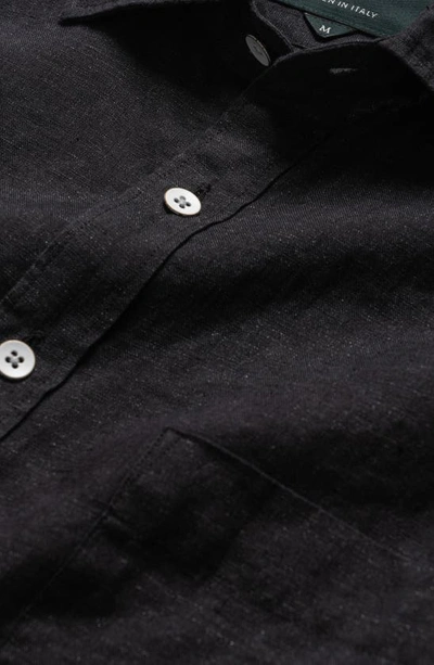 Shop Rodd & Gunn Seaford Linen Button-up Shirt In Black Sands