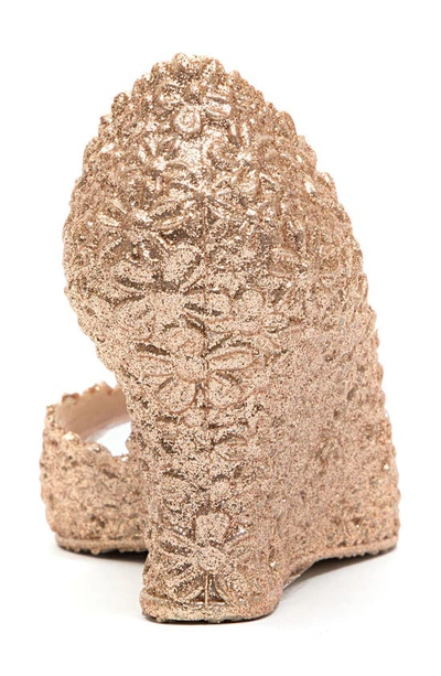 Chic By Lady Couture Peep-toe Wedge In Gold