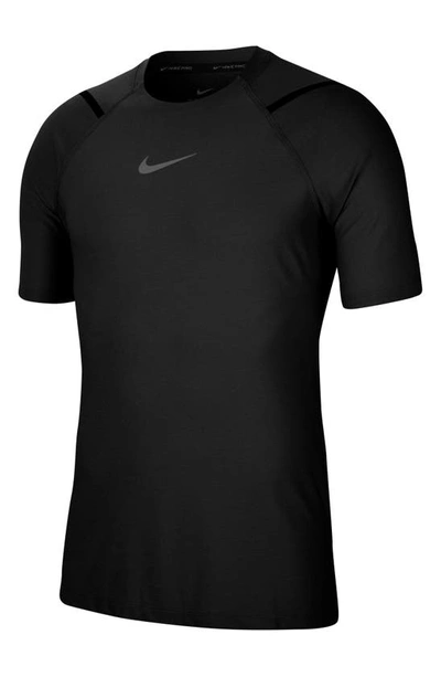 Shop Nike Pro Dri-fit Top In Black/ Heather/ Iron Grey