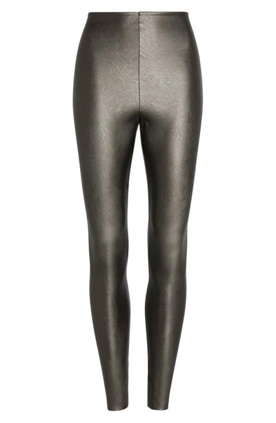 Shop Commando Control Top Faux Leather Leggings In Pewter