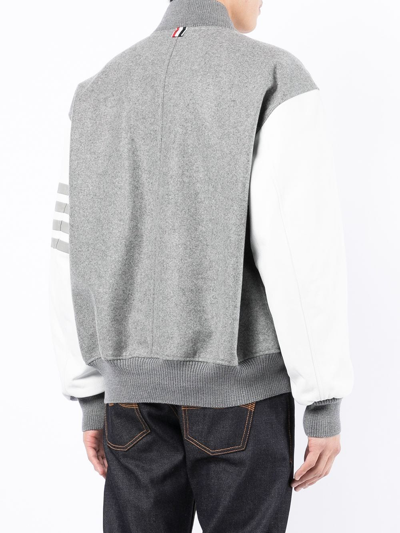 Shop Thom Browne 4-bar Stripe Bomber Jacket In Grau