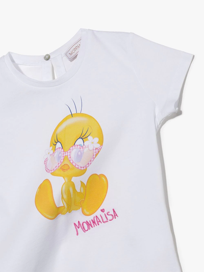 Shop Monnalisa Tweety-print Cotton T-shirt In White