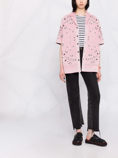 Shop Alanui Bandana-print Piqué Shirt In Rosa