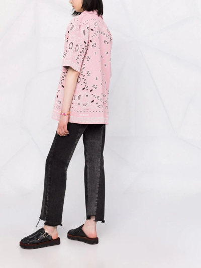 Shop Alanui Bandana-print Piqué Shirt In Rosa