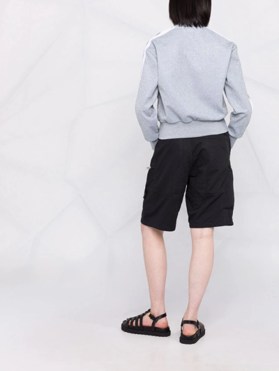 Palm Angels Grey Polyester Blend Glitter Sports Sweatshirt In Grey
